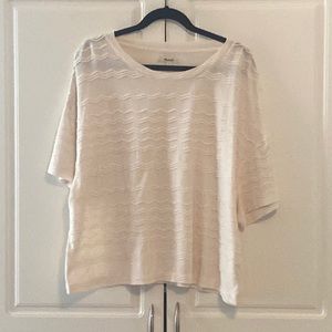 Madewell Cream crop t-shirt